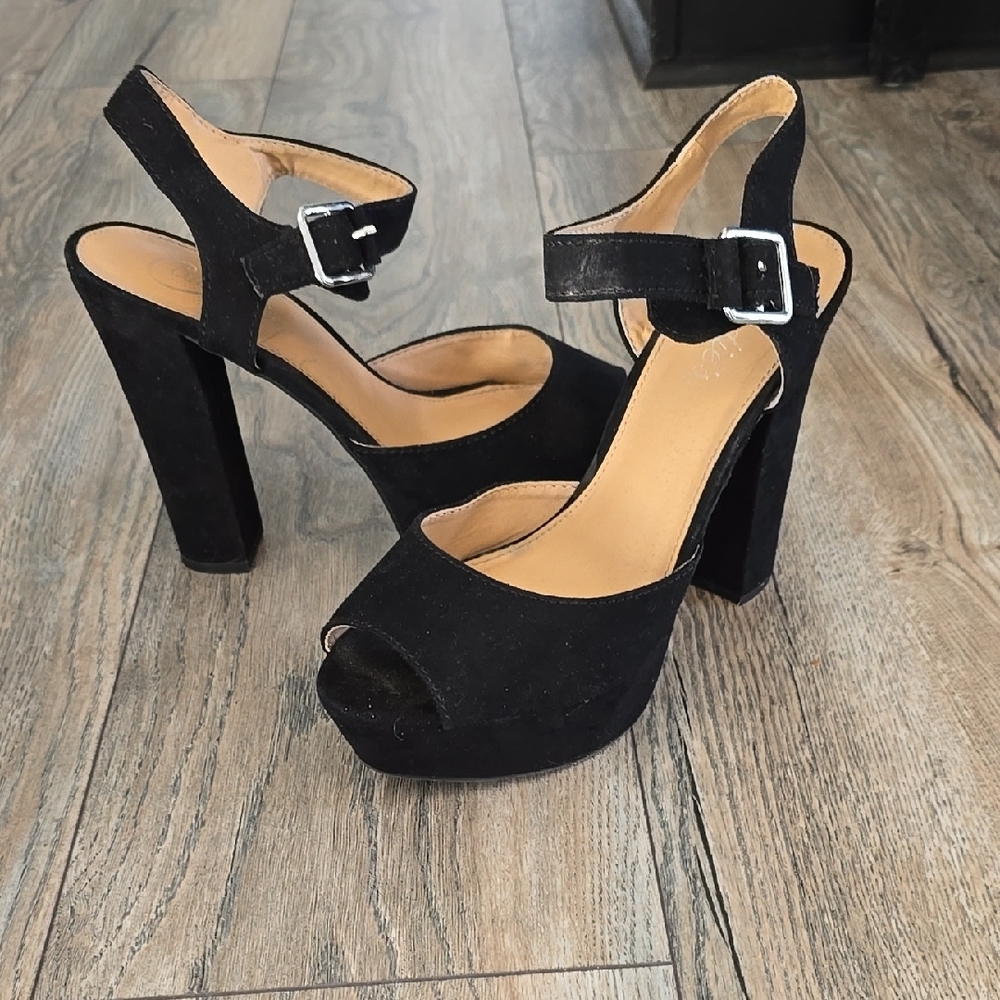 Elegant Black Women's Platform Heels